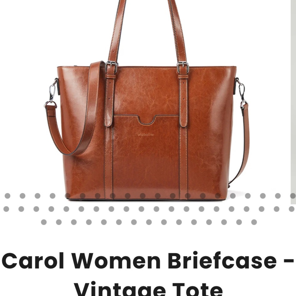 Bostanten Leather Women Tote/Briefcase - Vintage Brown Tote